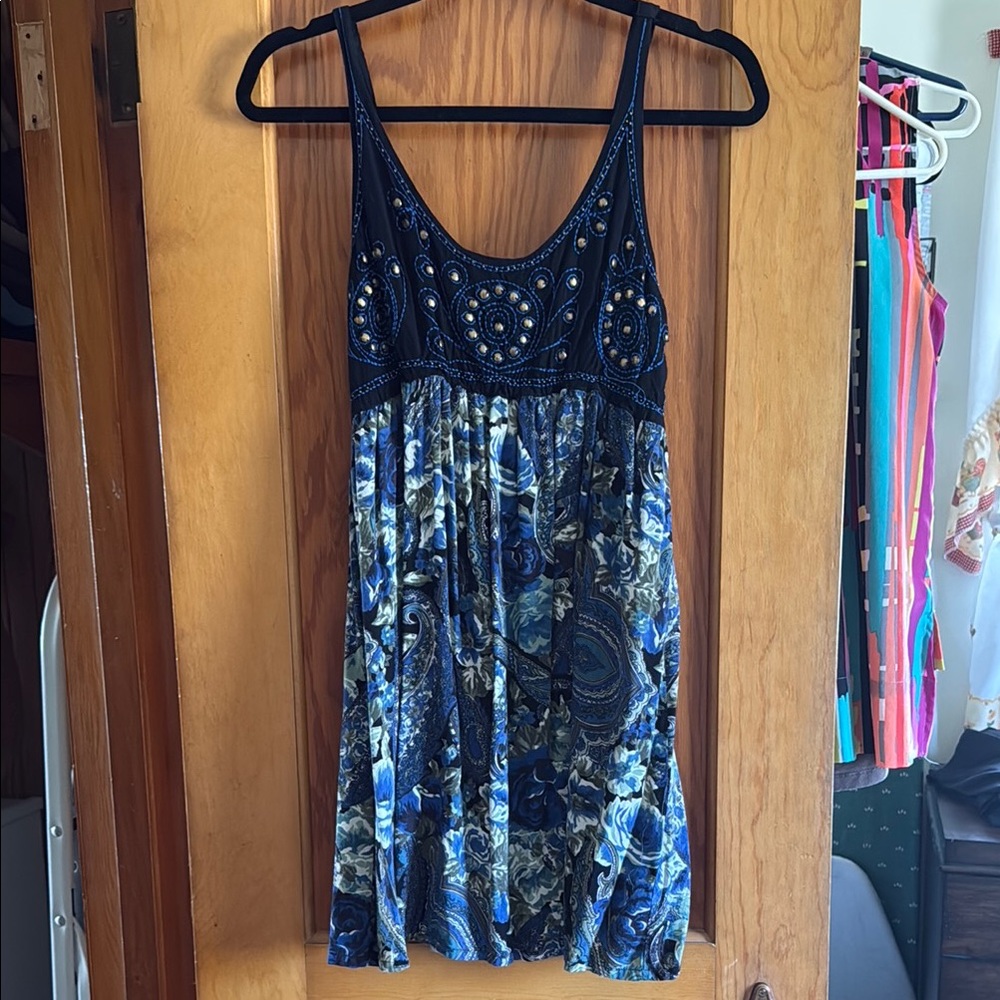 Angie Embellished Copper Studs Floral Women's Dress
